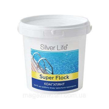 Средство против мутности воды в бассейне Silver Life Коагулянт пролонгированного действия Super Flock, 1 кг 000024723 фото
